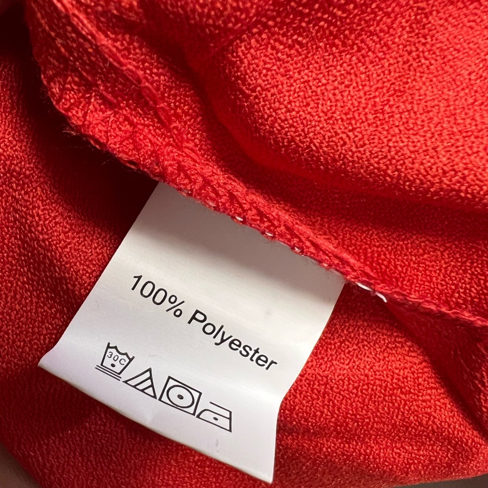 SHEIN- Red Womens‎ Top with Puffy Shoulder Sleeves- Polyester, Pre-Owned - Picture 4 of 4
